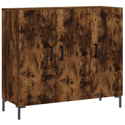 vidaXL Buffet chêne fumé 90x34x80 cm bois d'ingénierie