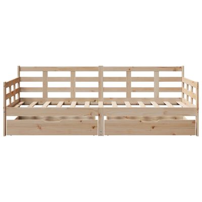 vidaXL Lit de jour avec tiroirs sans matelas 90x190 cm bois massif