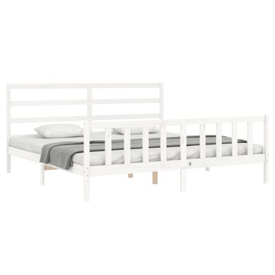 vidaXL Cadre de lit sans matelas blanc bois de pin massif