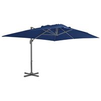 vidaXL Parasol déporté avec mât en aluminium 4x3 cm bleu azur