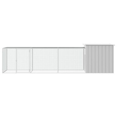 vidaXL Cage pour poules Gris 400x91x100 cm Acier galvanisé