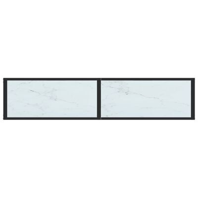 vidaXL Table console Marbre blanc 160x35x75,5 cm Verre trempé