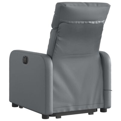 vidaXL Fauteuil inclinable de massage électrique gris similicuir