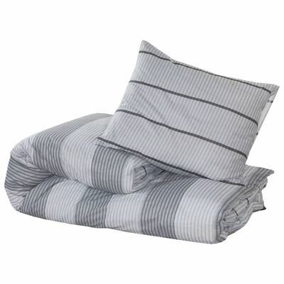 vidaXL Ensemble de housse de couette Gris 200x200 cm Coton