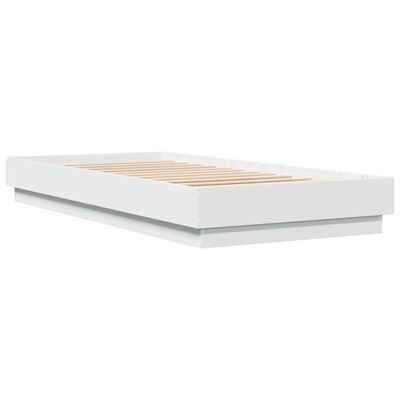 vidaXL Cadre de lit sans matelas avec lumières LED blanc 90x200 cm