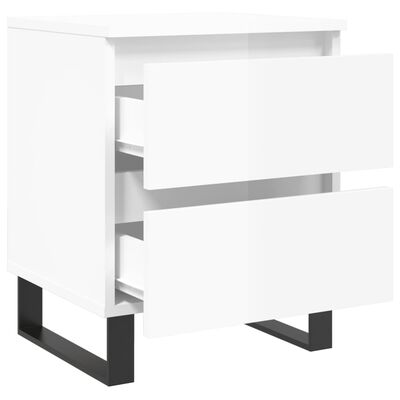 vidaXL Tables de chevet 2 pcs blanc brillant 40x35x50 cm