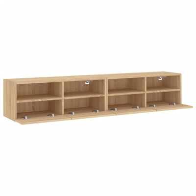 vidaXL Meubles TV muraux 2 pcs chêne sonoma 80x30x30cm bois ingénierie