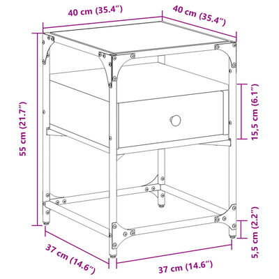 vidaXL Table de chevet noir 40x40x55 cm bois d'ingénierie