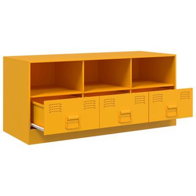 vidaXL Meuble TV jaune moutarde 99x39x44 cm acier