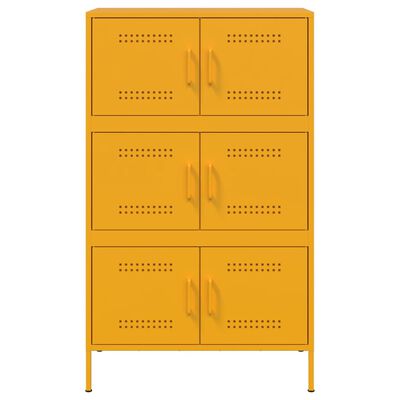 vidaXL Buffet haut jaune moutarde 68x39x113 cm acier