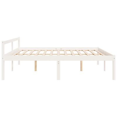 vidaXL Lit pour personne âgée blanc 200x200 cm bois de pin massif