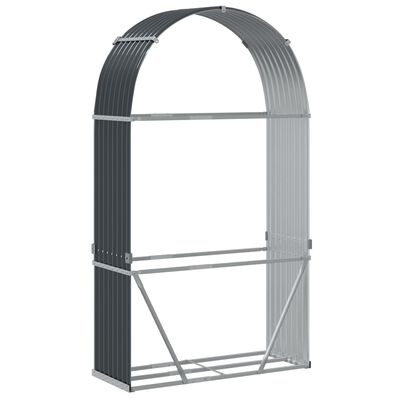 vidaXL Porte-bûches anthracite 120x45x210 cm acier galvanisé