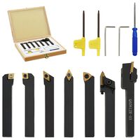 vidaXL Jeu d’outils de tournage indexables 12 pcs 8x8 mm 70 mm