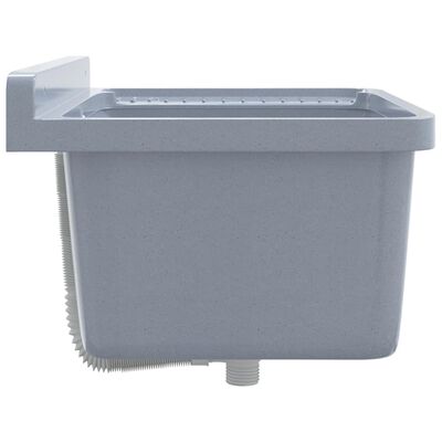 vidaXL Lavabo pour montage murale gris 60x40x28 cm résine