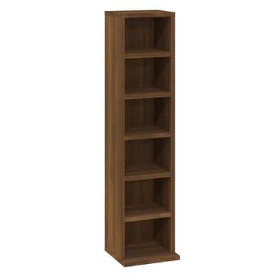 vidaXL Armoire à CD Chêne marron 21x20x88 cm Bois d'ingénierie