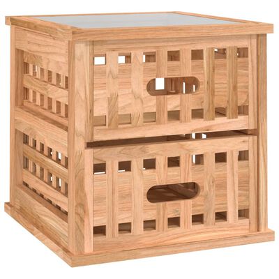 vidaXL Table de chevet 34x34x34 cm Bois massif de noyer