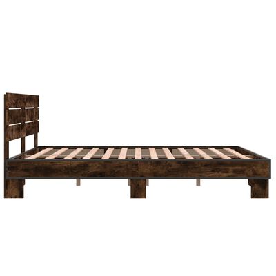 vidaXL Cadre de lit sans matelas chêne fumé 150x200 cm