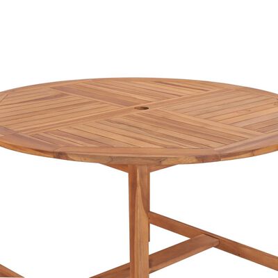 vidaXL Table de salle à manger de jardin Ø110x75cm Bois massif de teck