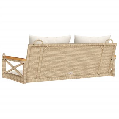 vidaXL Balancelle avec coussins beige 109x62x40 cm résine tressée