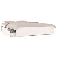 vidaXL Cadre de lit avec tiroirs Blanc 140x190 cm