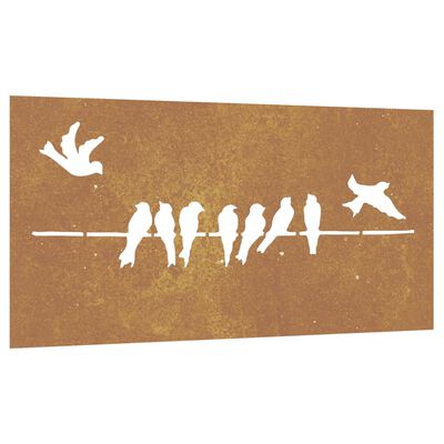 vidaXL Décoration murale jardin 105x55 cm acier corten design d'oiseau