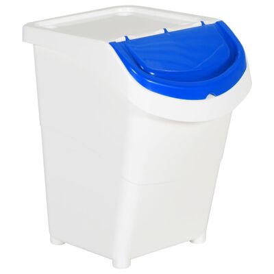 vidaXL Poubelles empilables avec couvercles 3 pcs blanc PP 120 L