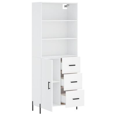 vidaXL Buffet haut Blanc 69,5x34x180 cm Bois d'ingénierie