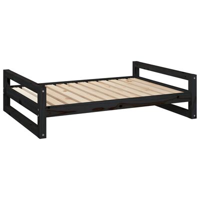 vidaXL Lit pour chien Noir 105,5x75,5x28 cm Bois de pin solide