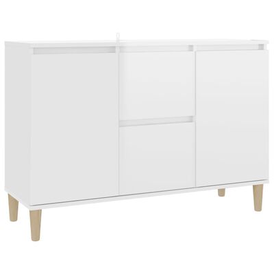 vidaXL Buffet blanc brillant 101x35x70 cm bois d'ingénierie