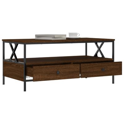 vidaXL Table basse chêne marron 100x51x45 cm bois d'ingénierie