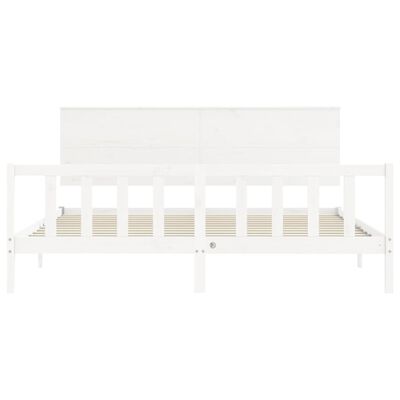 vidaXL Cadre de lit sans matelas blanc bois massif de pin