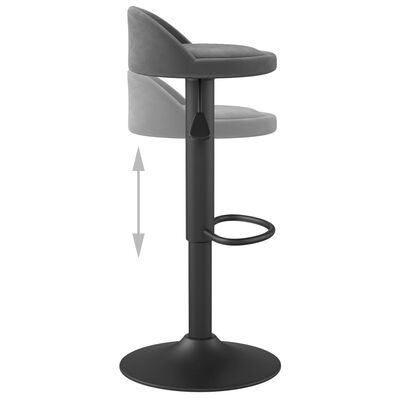 vidaXL Tabourets de bar lot de 2 gris foncé velours