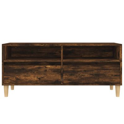 vidaXL Meuble TV chêne fumé 100x34,5x44,5 cm bois d'ingénierie