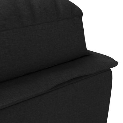 vidaXL Chaise longue avec coussins noir tissu