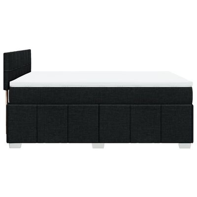 vidaXL Sommier à lattes de lit avec matelas Noir 140x200 cm Tissu