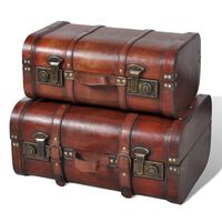 vidaXL Coffre de rangement vintage Bois Marron 2 pcs