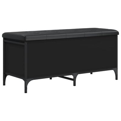 vidaXL Banc de rangement noir 102x42x45 cm bois d'ingénierie