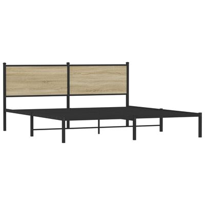 vidaXL Cadre de lit en métal sans matelas chêne sonoma 180x200 cm