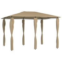 vidaXL Belvédère avec revêtement de poteaux 3x4x2,6 m Taupe 160 g/m²