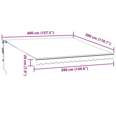 vidaXL Auvent rétractable automatique avec LED anthracite et blanc