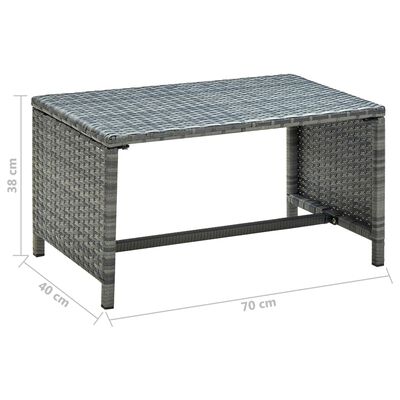 vidaXL Table basse Anthracite 70x40x38 cm Résine tressée