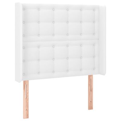 vidaXL Tête de lit avec oreilles Blanc 103x16x118/128 cm Similicuir