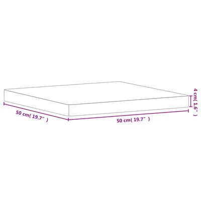 vidaXL Dessus de table 50x50x4 cm carré bois massif de hêtre