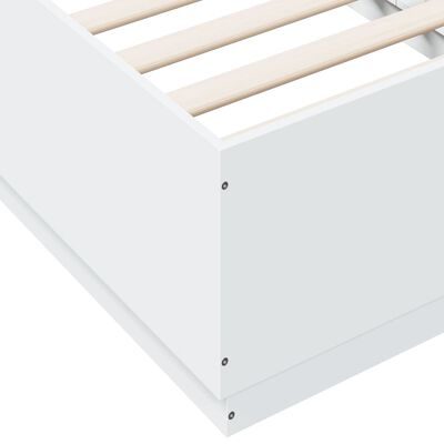 vidaXL Cadre de lit avec lumières LED blanc 75x190cm bois d'ingénierie