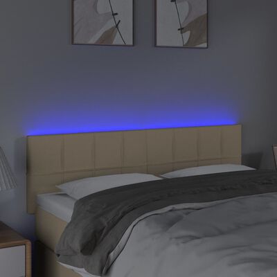 vidaXL Tête de lit à LED Crème 144x5x78/88 cm Tissu