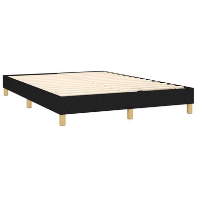 vidaXL Sommier à lattes de lit avec matelas LED Noir 140x200 cm Tissu