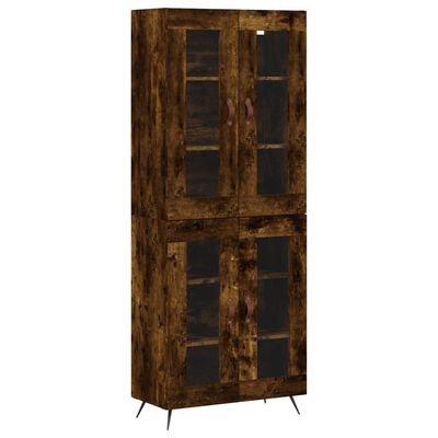 vidaXL Buffet haut Chêne fumé 69,5x34x180 cm Bois d'ingénierie