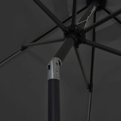 vidaXL Parasol de jardin et lumières LED mât en aluminium anthracite