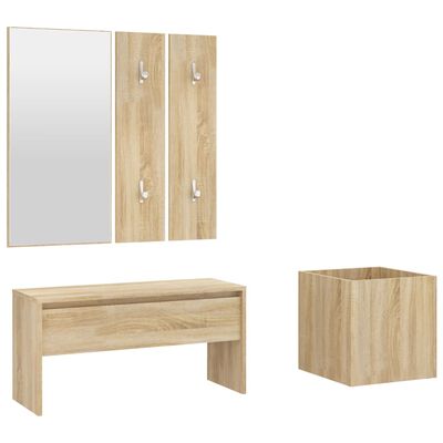 vidaXL Ensemble de meubles de couloir Chêne Sonoma Bois d'ingénierie