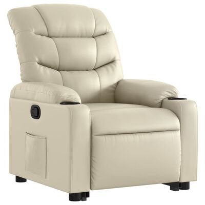 vidaXL Fauteuil inclinable Crème Similicuir